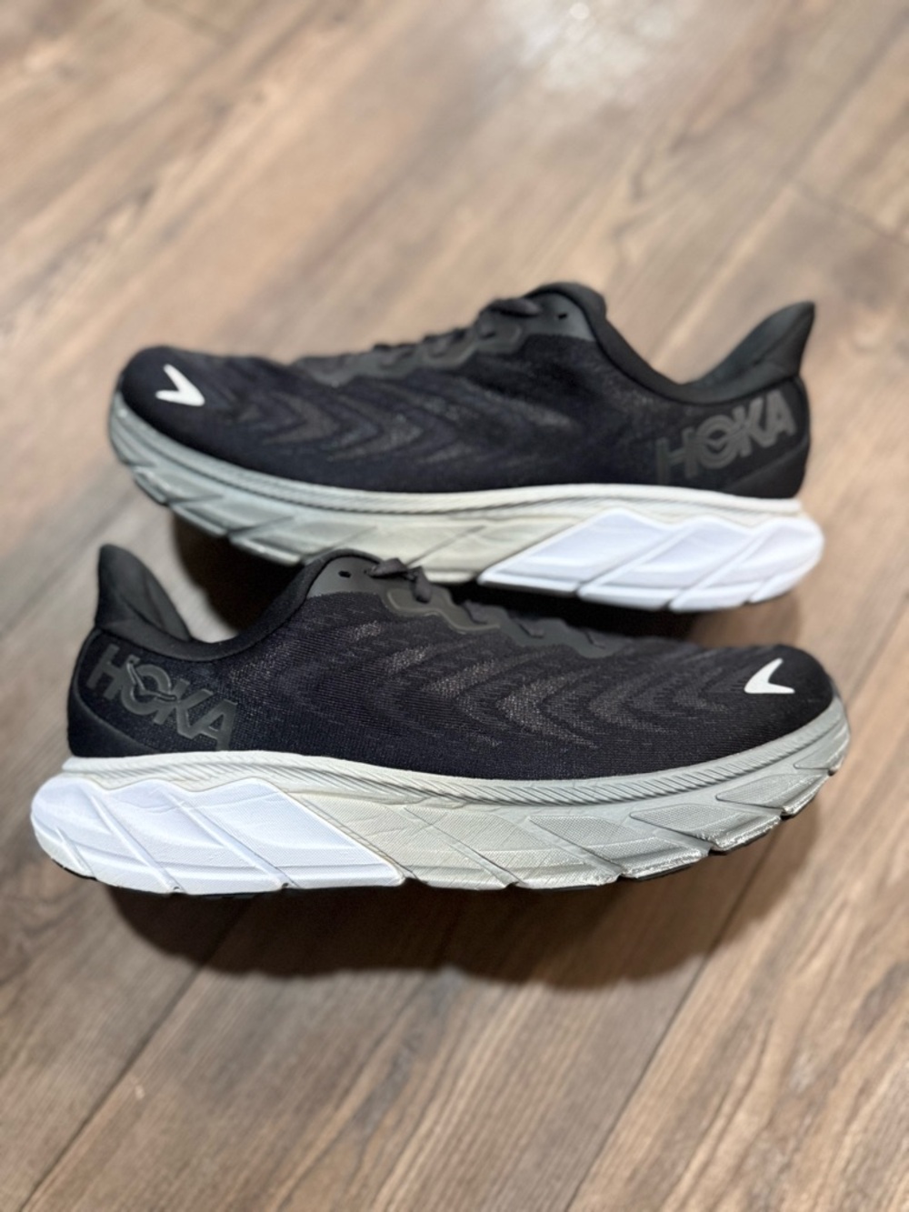 HOKA Men's Black and White Running Shoes